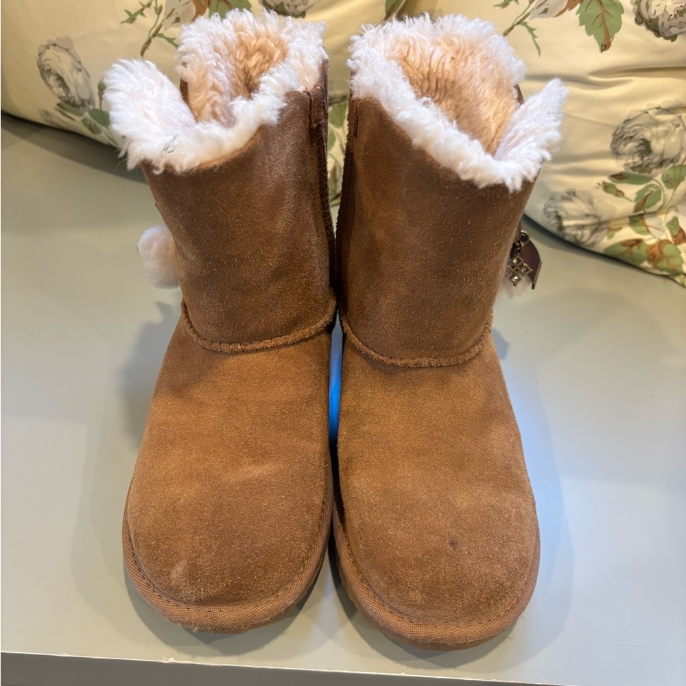 UGG Girls Brown Boots with Plush Lining and Suede size 2